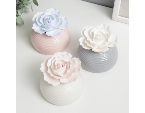 Аромадиффузор керамика Пион ребристый МИКС 8,8х8,5х8,5 см