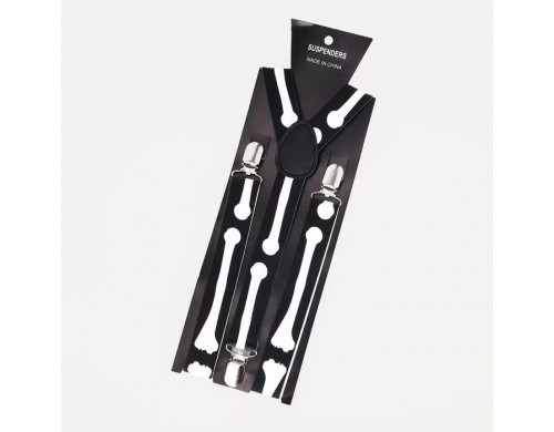 Подтяжки детские, ширина 2,5 см, цвет чёрный/белый