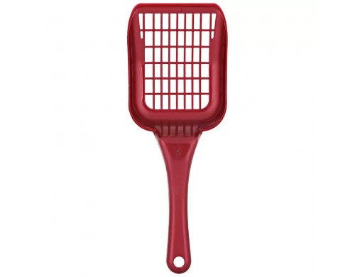 Совок для кошачьего туалета HOMECAT сетчатый, красный/перламутр, 26.5х10 см