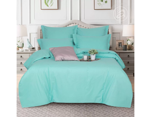 Пододеяльник поплин 215х205 "ментоловый" евростандарт на молнии