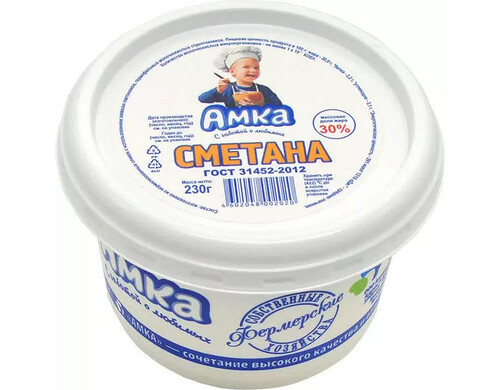 Сметана Амка ГОСТ 30% 230 г