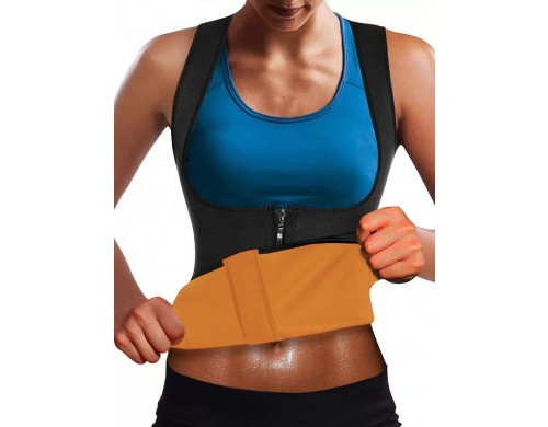 Корсет для похудения CleverCare женский черный с оранжевым S