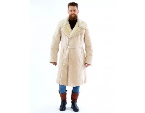 Дубленка мужская Дубленкин BEKM100 бежевая 52 RU