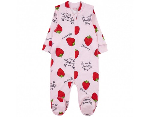 Комбинезон детский YOULALA Клубнички, розовый, 74