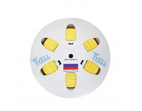 Профиль ПВХ овальный Vell YL-018 для маркировки проводов, d 1,8 мм, 200 метров, желтый,