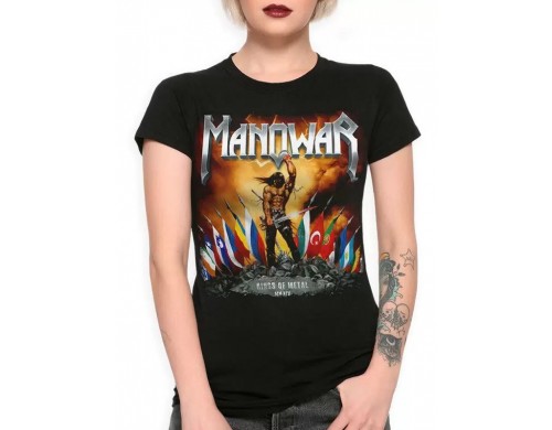 Футболка женская DreamShirts Studio Manowar - Kings of Metal MAN-90042-1 черная XL
