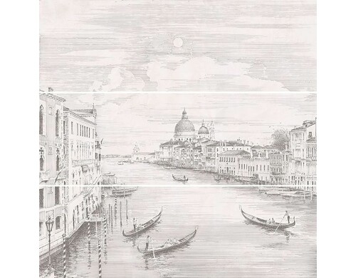Панно Город на воде Venice, 3 части 25х75, обрезной (размер каждой части) 75*75  1шт.