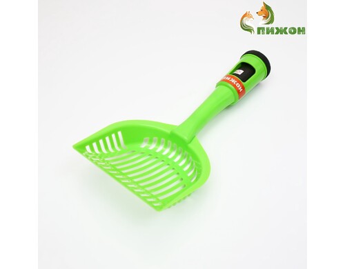 Совок для кошачьего туалета Пижон, зеленый, пластик, 26 х 6 х 5 см