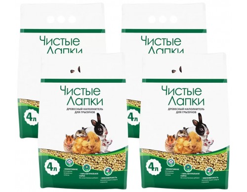 Наполнитель для грызунов Чистые Лапки, впитывающий, 2 шт по 4 л