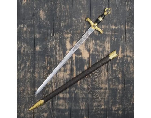 Сувенирный меч, рукоять Звезда Давида, клинок роспись, 86 см