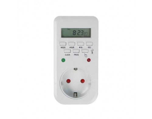 Розеточный электронный таймер недельный Luazon Lighting, 16A, шаг 1 мин, 220 В