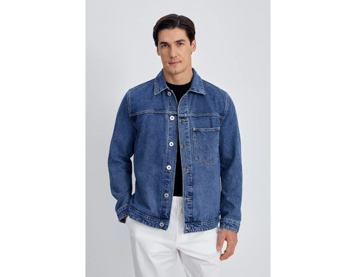 Джинсовая куртка мужская Finn Flare FSE25000 синяя L