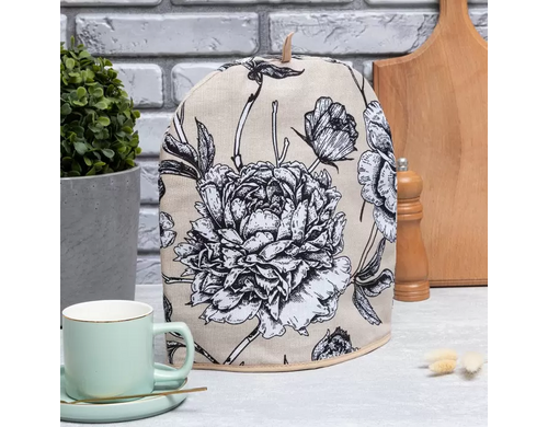 Грелка на чайник Доляна Blooming garden 28х28 , 100% хл, 164г/м2