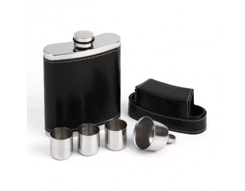 Набор 5 в 1: фляжка 240 мл, 8 oz, стопки 3 шт, 9.5 х 3 х 13.8 см, воронка