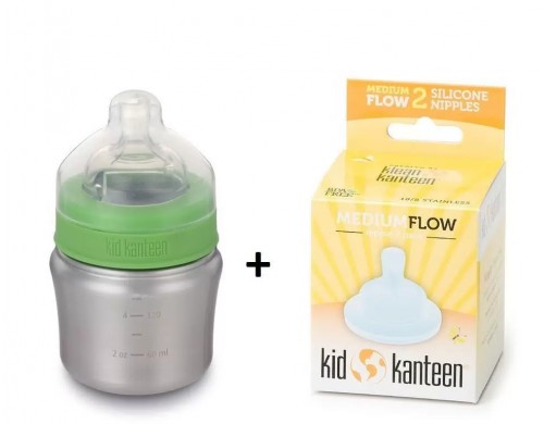 Комплект детская бутылка Klean Kanteen Baby Bottle Slow 5oz (148мл) + соски средний поток