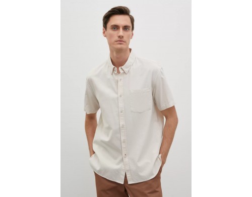 Рубашка мужская Finn Flare FSC21004 бежевая 2XL