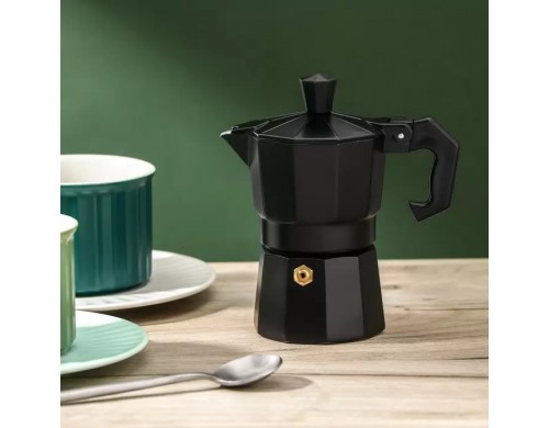 Кофеварка гейзерная Доляна Alum black на 1 чашку 50 мл