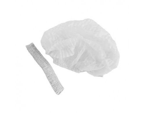Шапочка одноразовая Шарлотка 1-TOUCH спанбонд белая 100 шт.