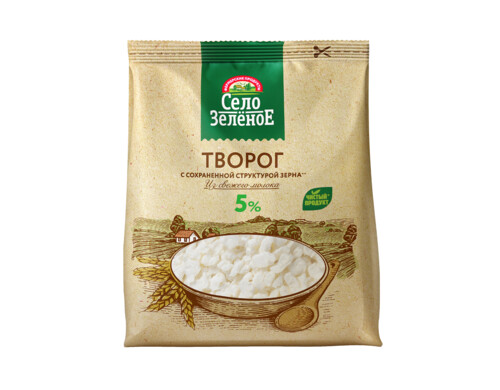 Творог Село Зеленое Традиция с сохраненной структурой зерна 5% бзмж 200 г