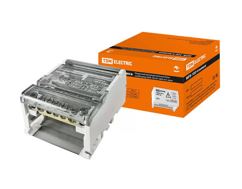 TDM Electric блок модульный распределительный на DIN-рейку 100А, 4П (4x7)