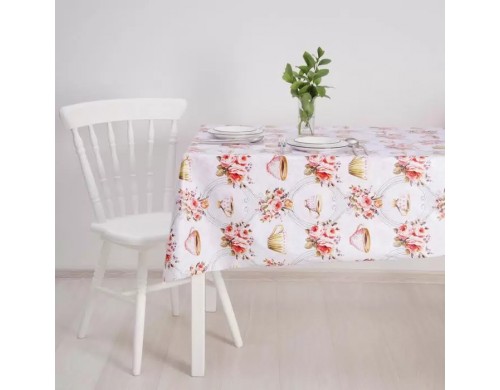 Клеенка столовая на нетканой основе «Чаепитие» (рулон 20 метров), 137 см