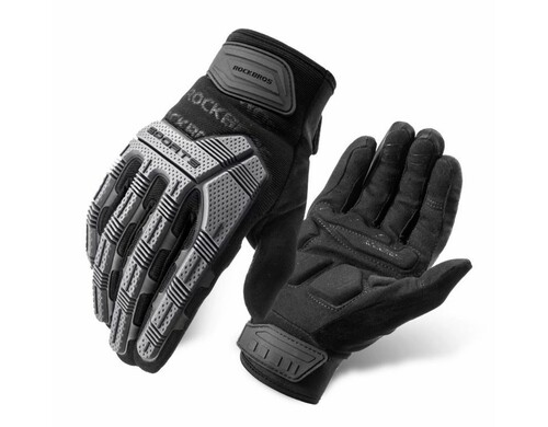 Перчатки Rockbros Thickened Чёрный, Серый M"