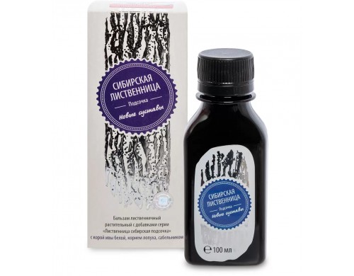 Бальзам Лиственница сибирская подсочка с корой ивы белой, корнем лопуха 100 мл