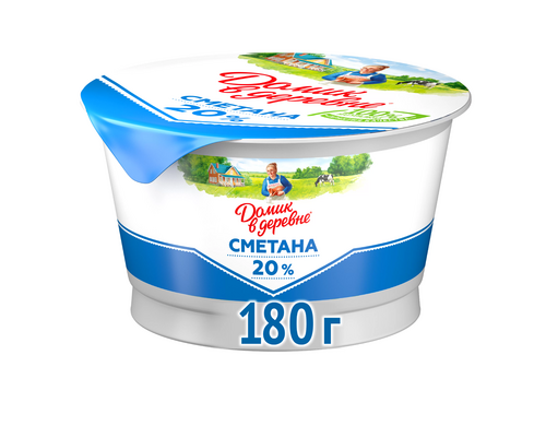 Сметана Домик в деревне 20% БЗМЖ 180 г