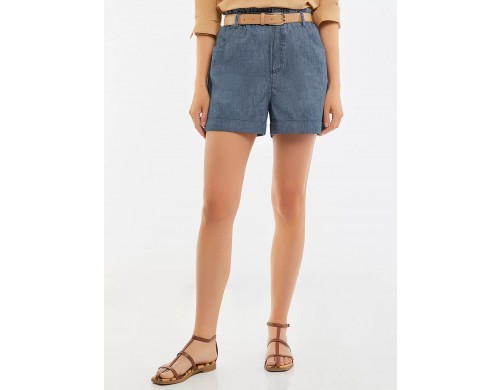 Джинсовые шорты женские oodji 12807107 синие 26