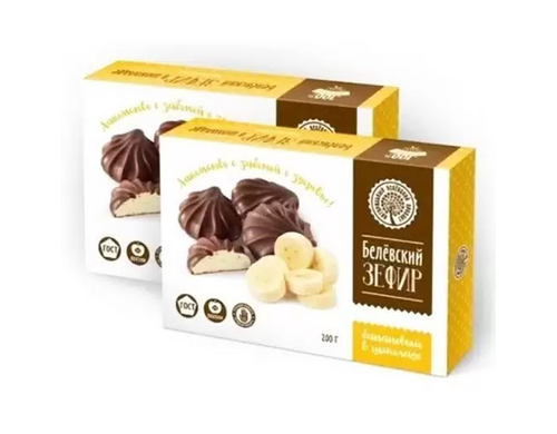 Зефир Белевские сладости в шоколаде Банановый, 200 г