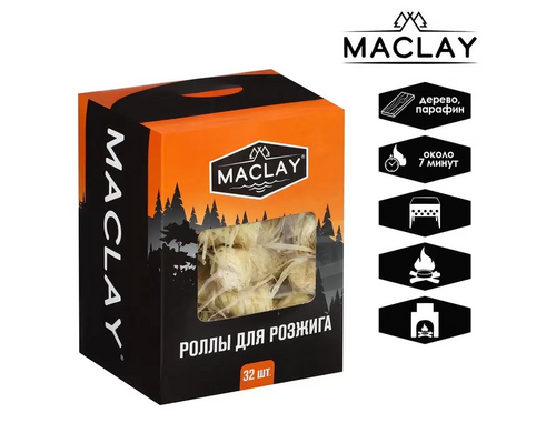 Роллы для розжига Maclay, 32 шт.