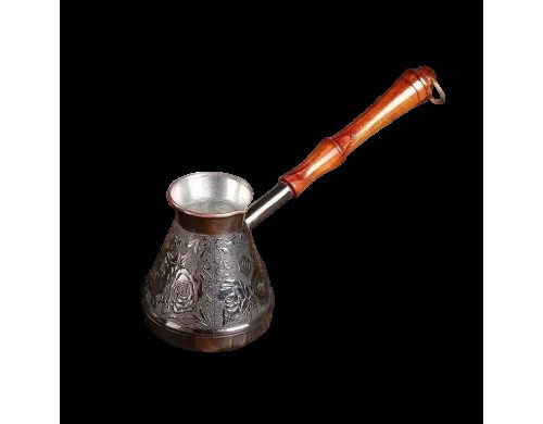 Турка медная 400мл с ложкой Роза