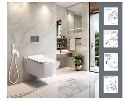 Подвесной унитаз Ceruttispa VIOLA Aria Tornado CT10583 (525х365х320) безободковый