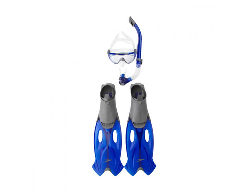 Набор:маска трубка ласты Speedo SPEEDO GLIDE MASK, SNORKLE & FIN SET серый
