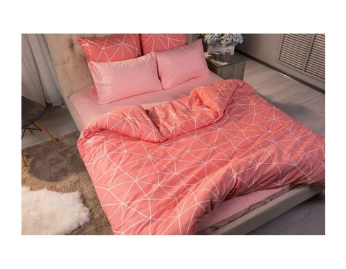 Комплект постельного белья Ночь Нежна Грань, евро, поплин, коралл