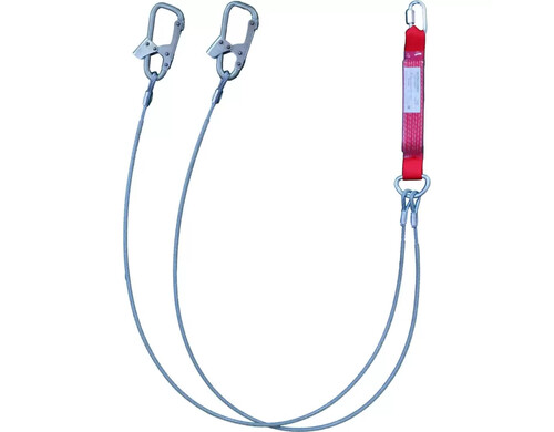 Двойной строп из металлического троса с амортизатором ПРОГРЕСС СЕФЕТИ Строп аБд+Кс