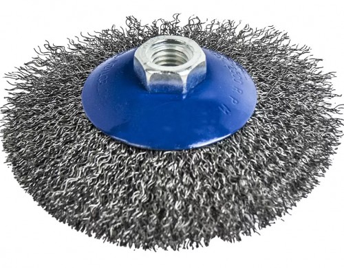 Кордщетка для УШМ радиальная с наклоном мягкая ПРАКТИКА 125 мм М14