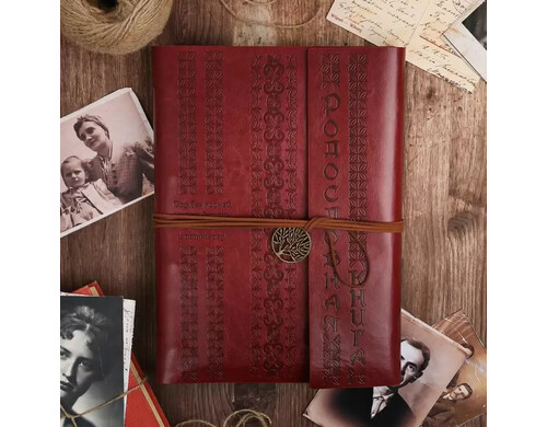 Родословная «Наш род», 65 листов, бордо, 35 х 23.5 см