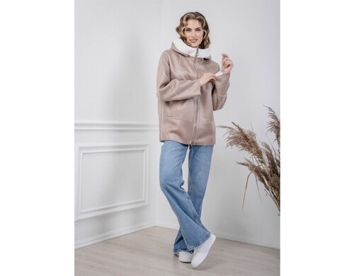 Дубленка женская Тверская меховая БК 23 2302-3 Лара бежевая 54 RU