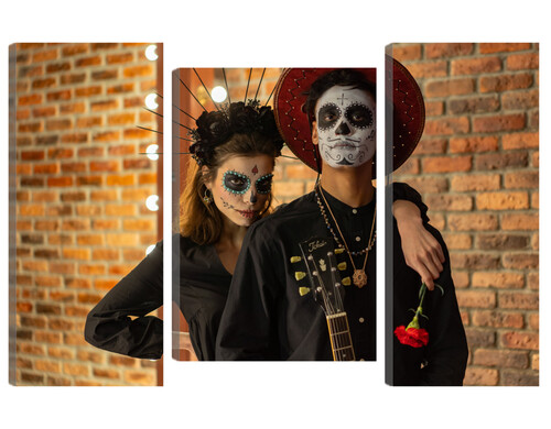 Большая модульная картина Санта Муэрте. Los Myertos. PR-1282 166x120см