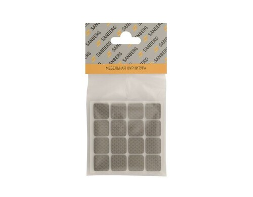 Накладка мебельная Sanberg, 18х18 мм, 32 шт, полимерная, невый