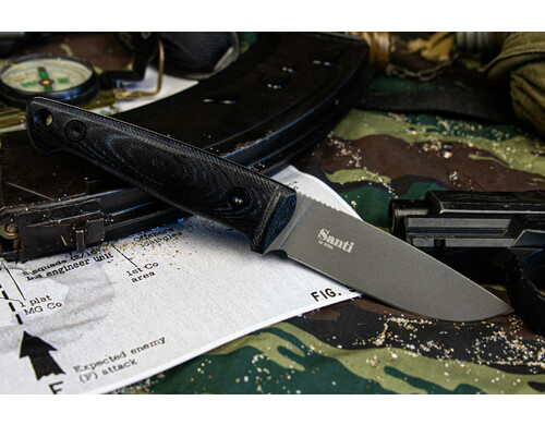 Туристический нож Kizlyar Supreme Santi в стали D2 с финишем TacWash