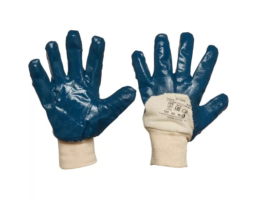 Перчатки защитные неполное нитриловое покрытие резинка