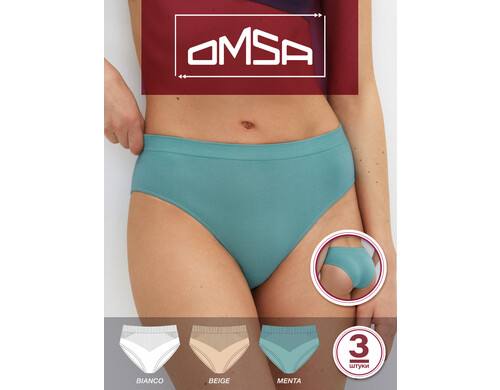 Комплект трусов женских Omsa OmD 2221S разноцветных S 3 шт.