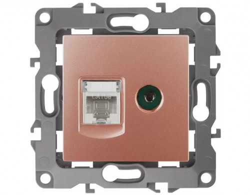 Комбинированная розетка ЭРА 12-3110-14 RJ45 TV, IP20, 12, медь Б0027449
