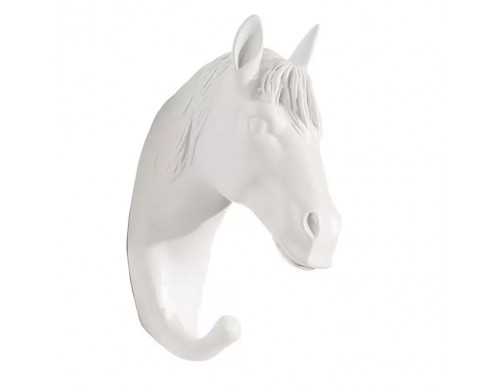 Декор настенный-вешалка Конь 12x3,8 см, белый