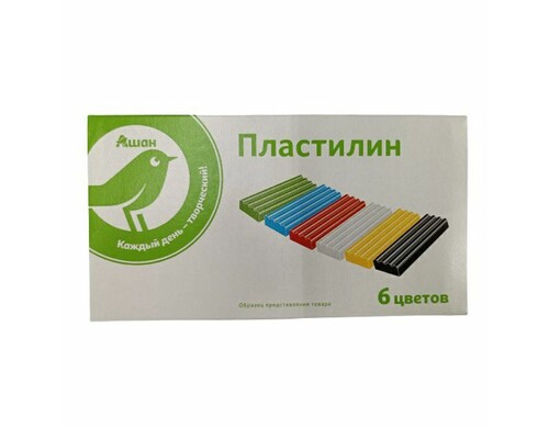Пластилин для лепки АШАН Красная птица без стека 6 цветов