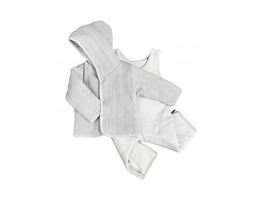 Комплект верхней одежды детский Clariss Вязаный микс, серый; светло-серый, 68