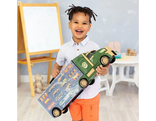 Игровой набор Givito Милитари , (64 см, зеленый, машинки, 12 дорожных знаков)