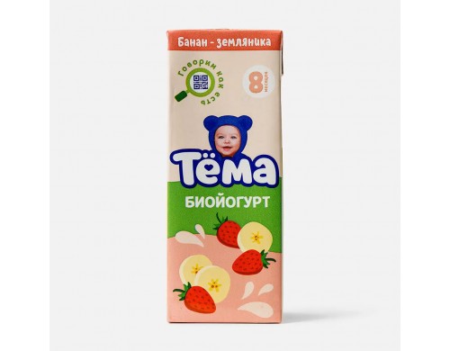 Биойгурт Тема детям с 8 месяцев банан земляника 2.8% 210 г